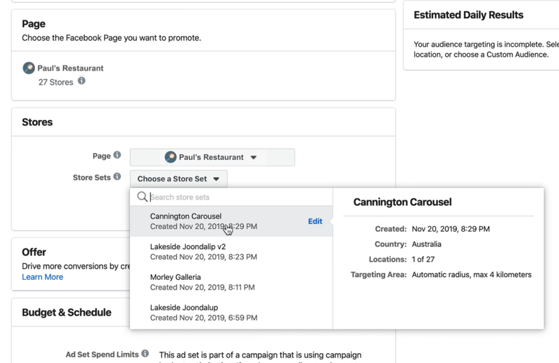 How to create store traffic campaign on Facebook