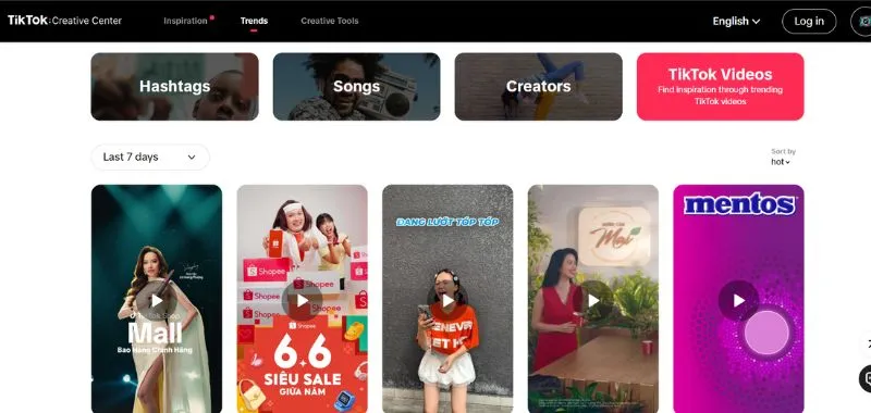 TikTok trend discovery top ads