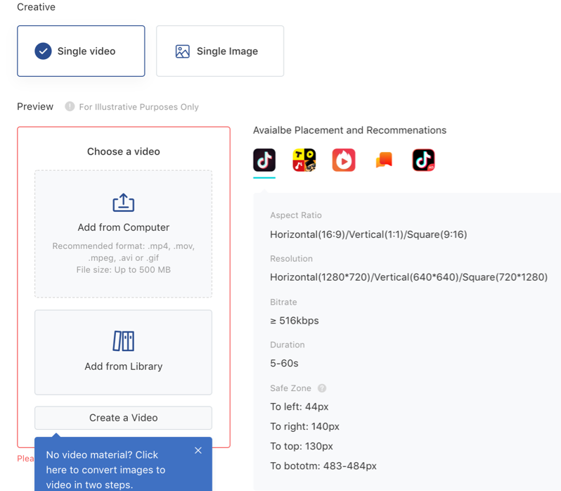 Instructions for ads tiktok com with desktop