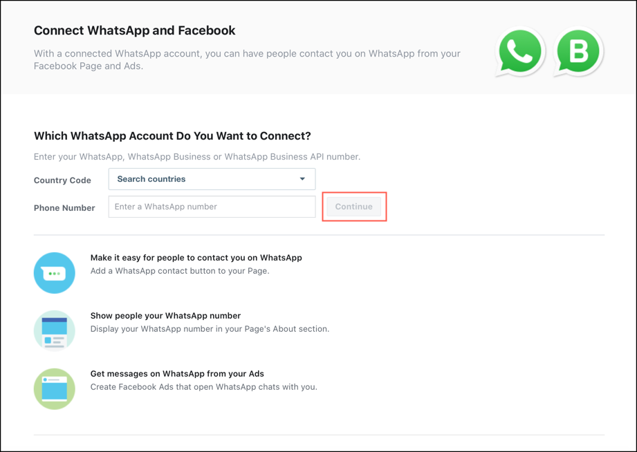 Link WhatsApp to Facebook BM to expand interaction