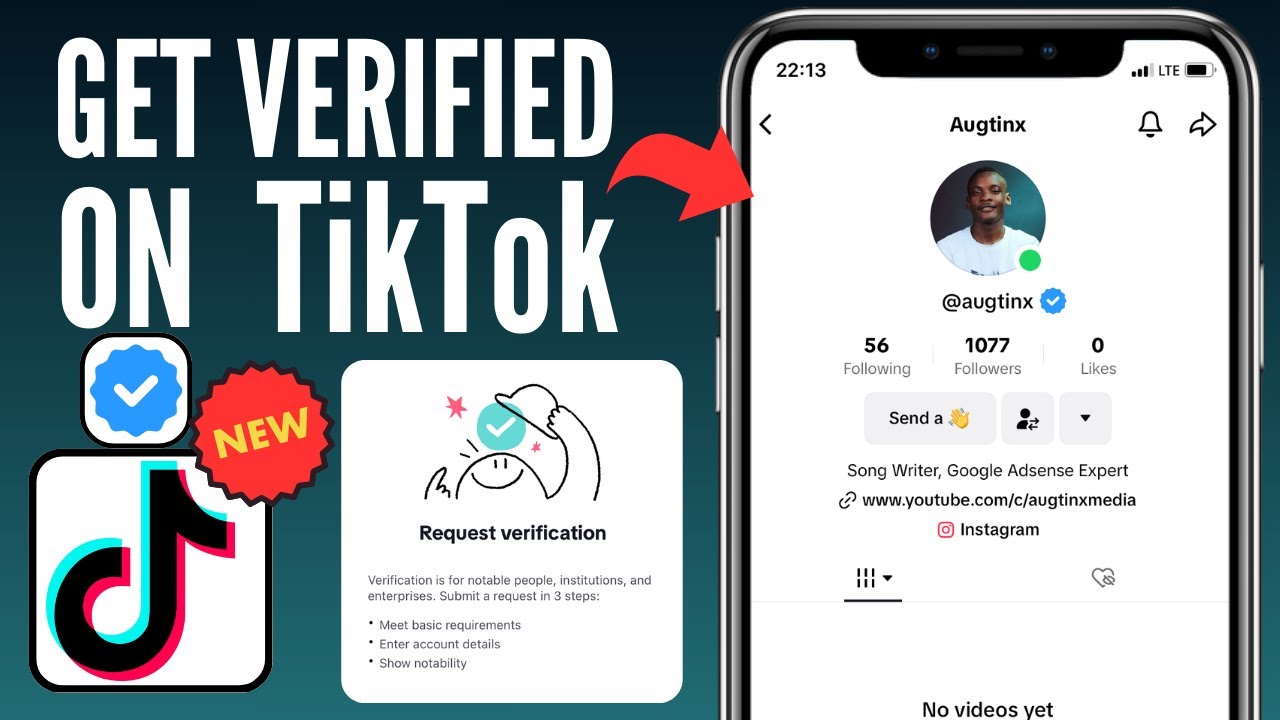 When did TikTok launch the blue checkmark verification feature?