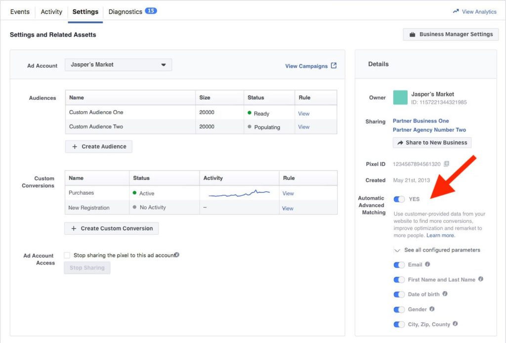 connect pixel to ad account facebook