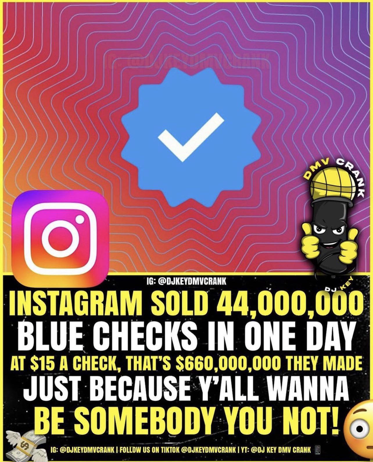 Is it necessary to be paying for blue check Instagram?