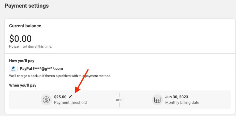 Which currencies does PayPal accept for Facebook ad payments?