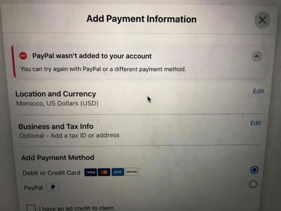 Facebook ads paypal not working: Causes & Solutions