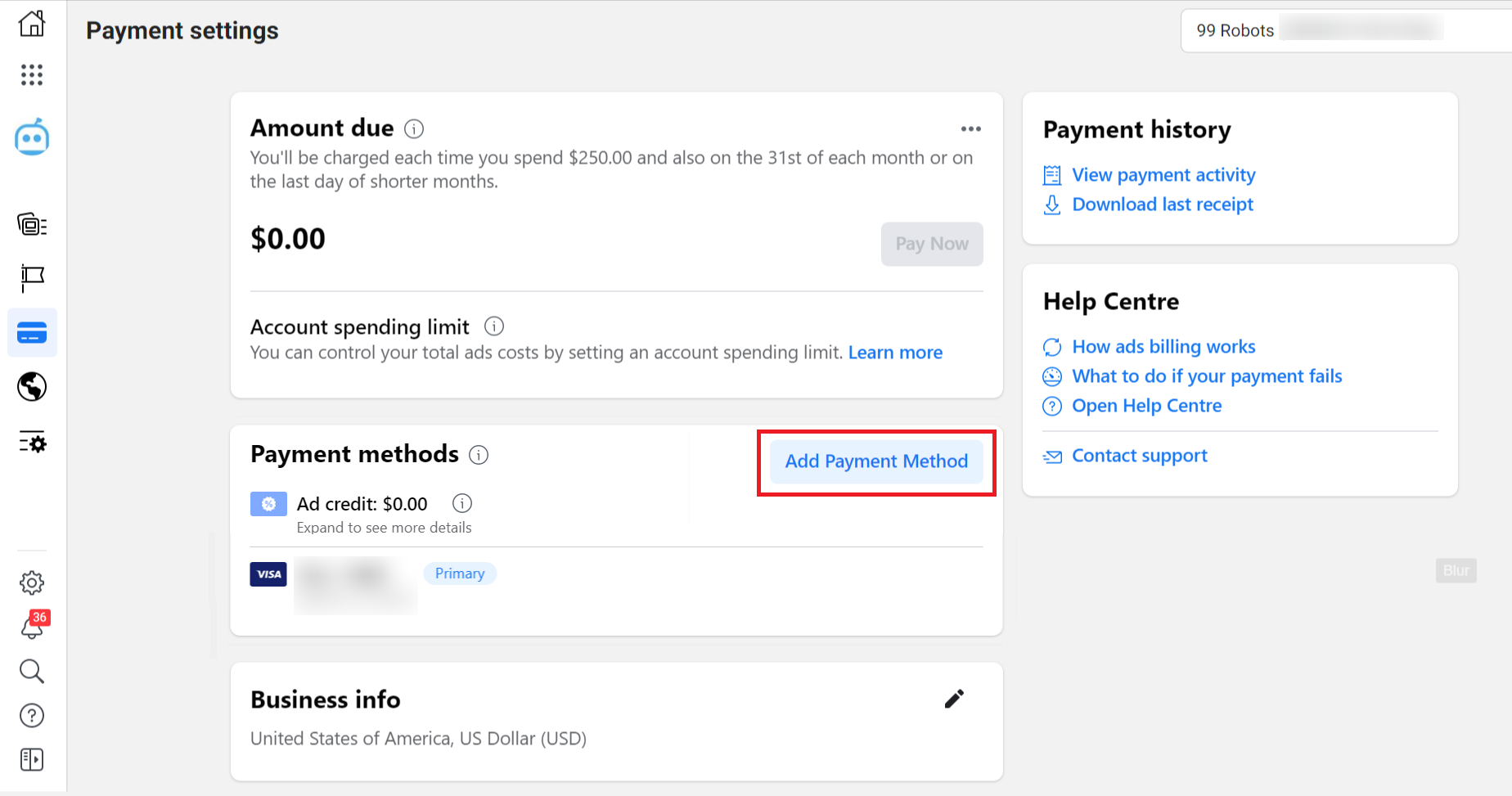 Some cases require changing payment method on Facebook