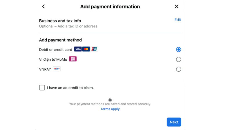 What factors are required for Facebook ads' automatic payments?