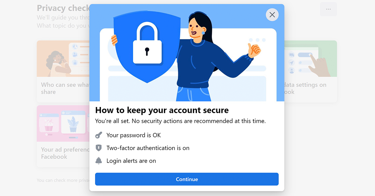 Instructions for securing Facebook accounts and ad accounts