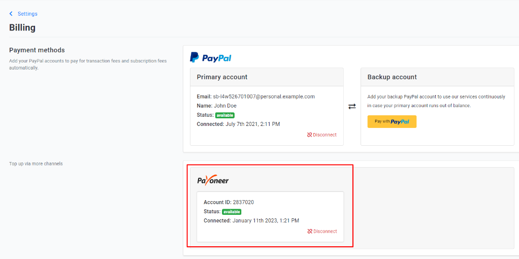 Details on how to refund for pay Facebook ads with Payoneer