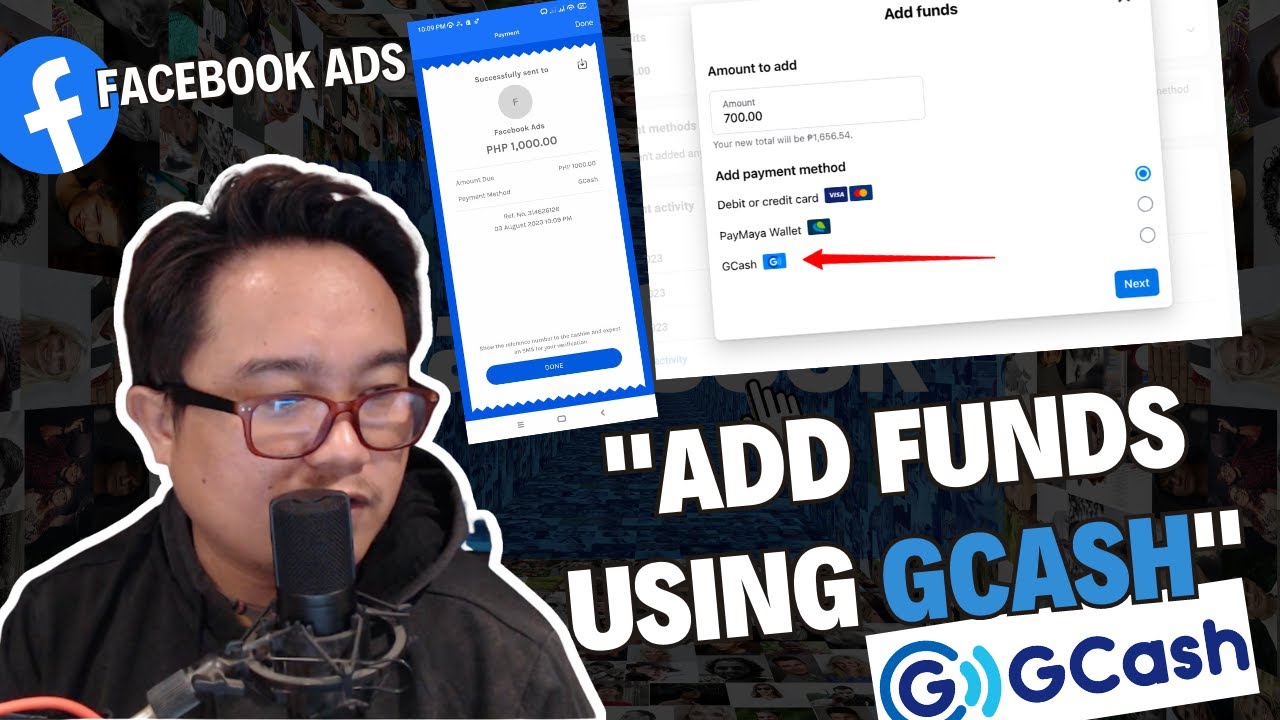 Instructions for linking and using the GCash payment wallet for Facebook ads