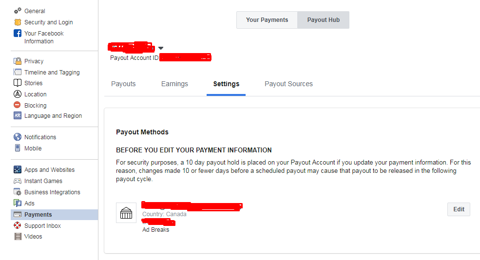 Guide to creating a payout account for receiving money on Facebook