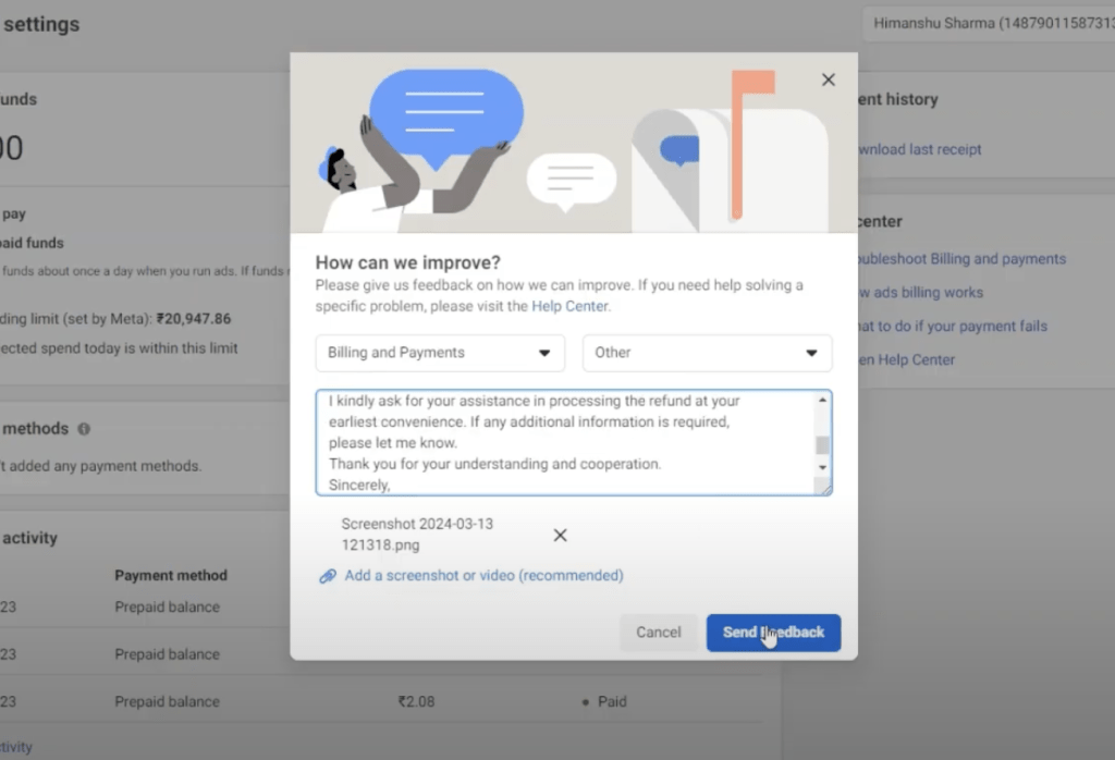 Instructions for setting up and topping up advertising funds into the prepaid method Facebook
