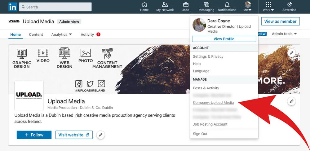How to post on LinkedIn company page