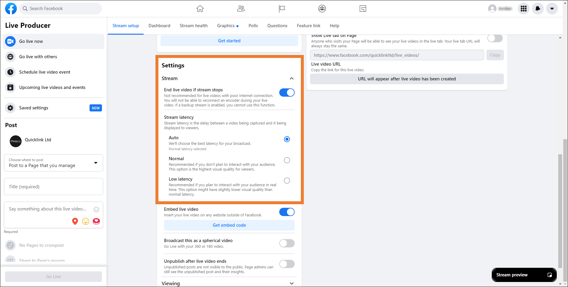 How to set up a Stream Key and connect to Facebook Live
