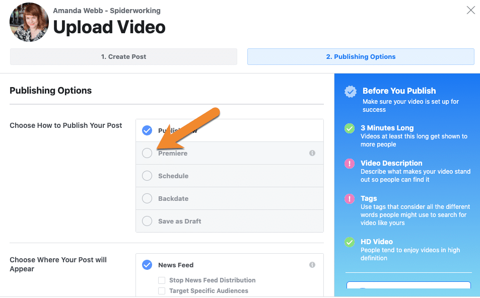 how to post a prerecorded video on facebook live