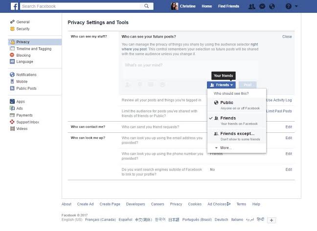 How to configure privacy settings for public posts and personal posts