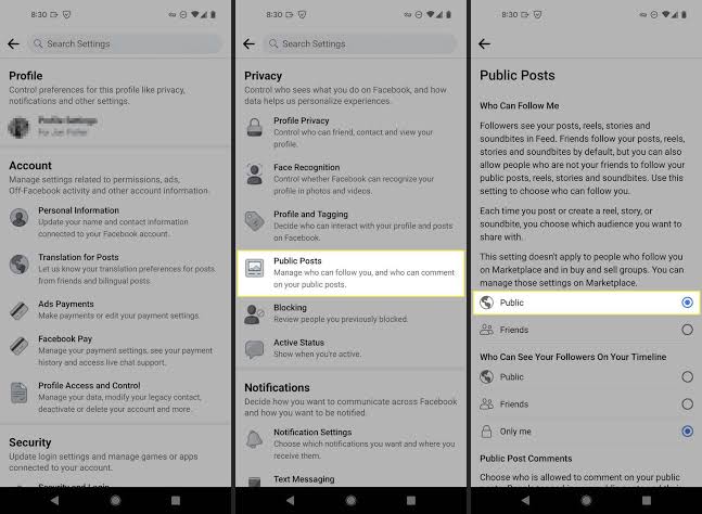 Step-by-step how to turn on followers and public content on Facebook