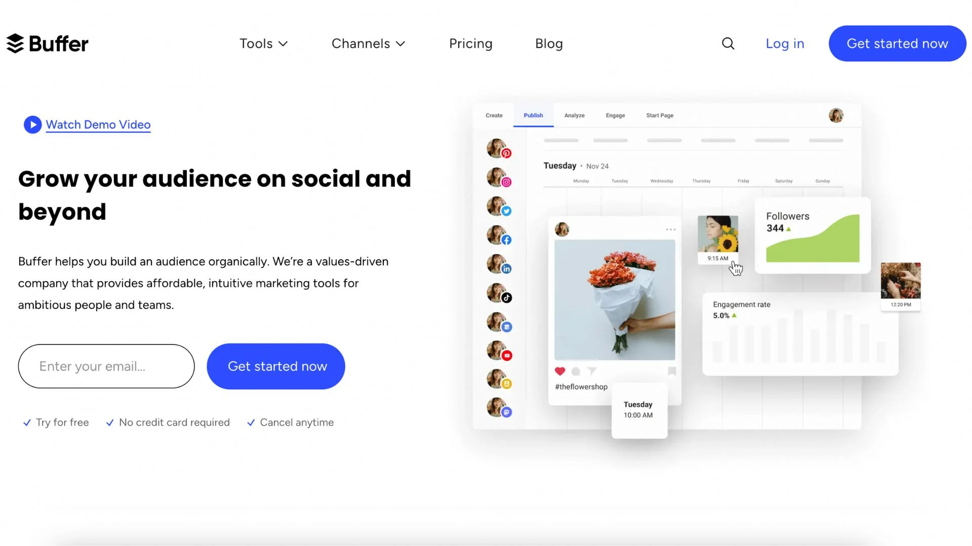 Buffer features supporting Facebook marketing activities
