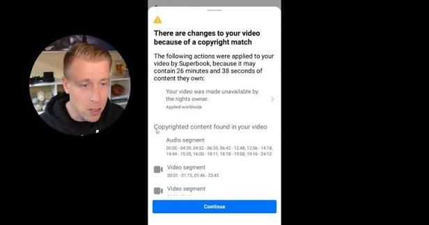What should be noted about copyright when posting the same video on YouTube and Facebook?